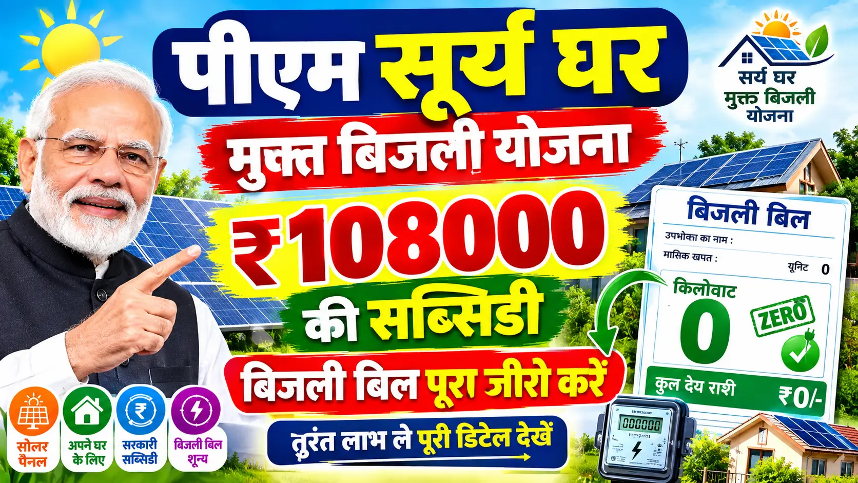 PM Surya Ghar Muft Bijli Yojana Subsidy benifit