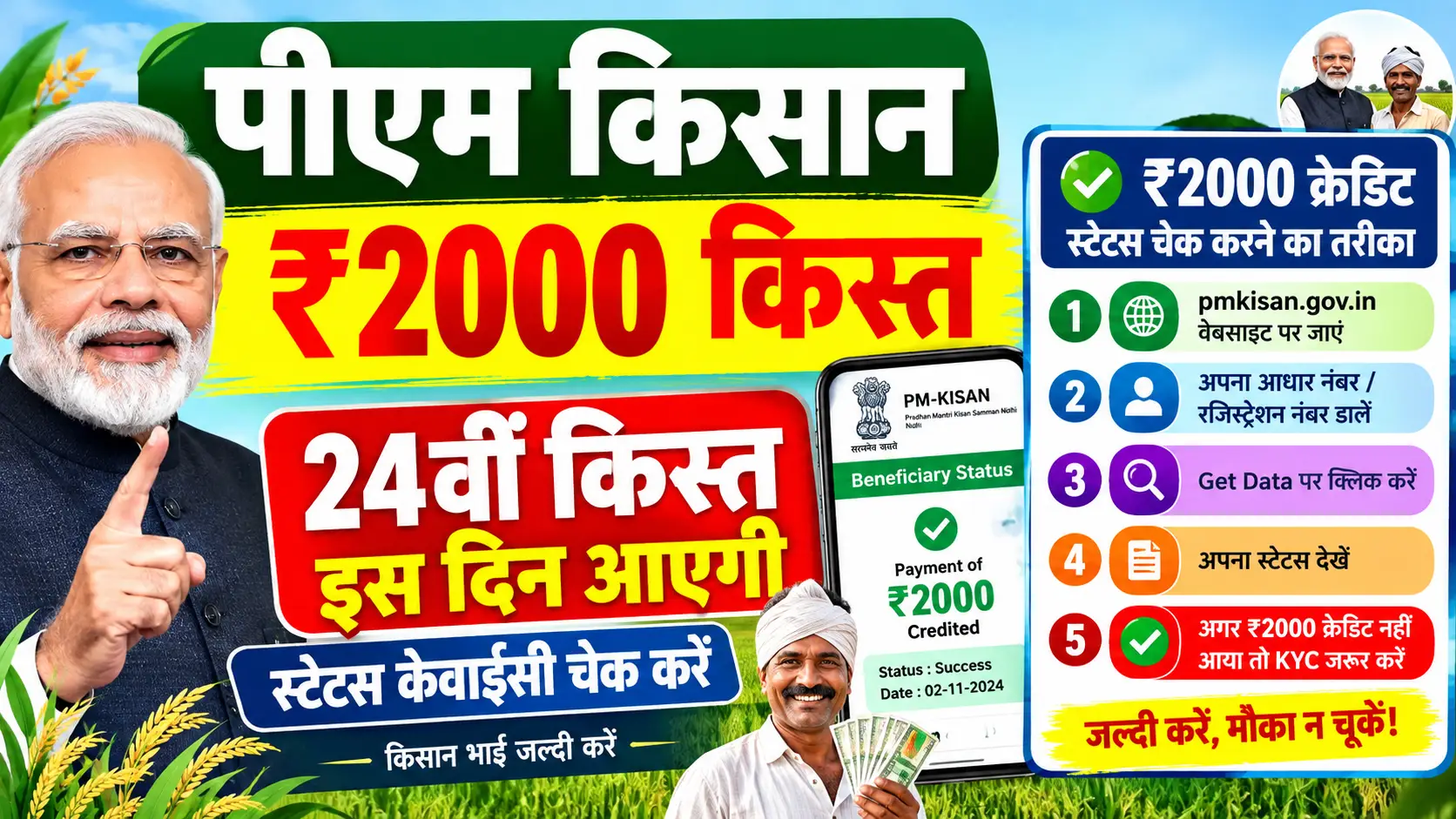 PM Kisan Yojana 24th Kist Installment date Kyc 2026